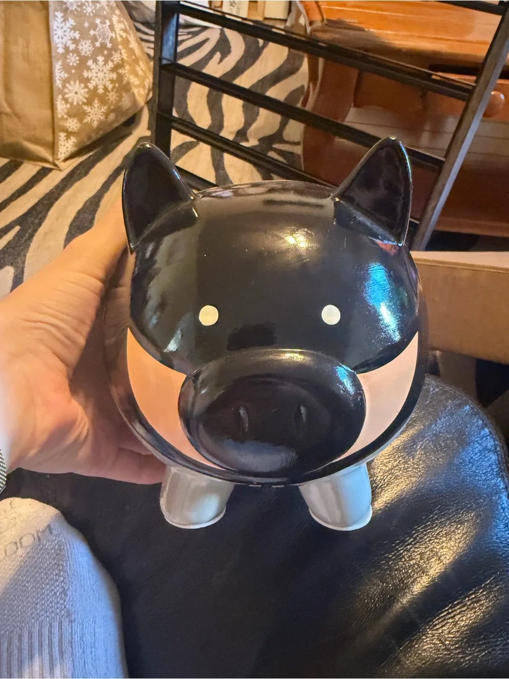 DC Comics Black and Pink Ceramic Piggy Bank